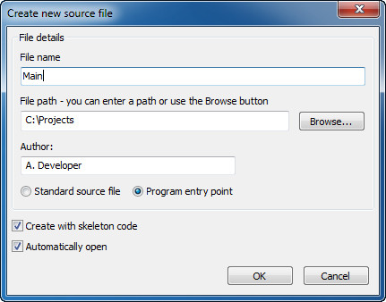 Create New File dialog