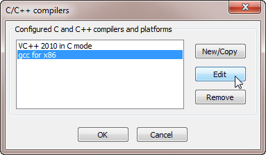 Compiler selection dialog